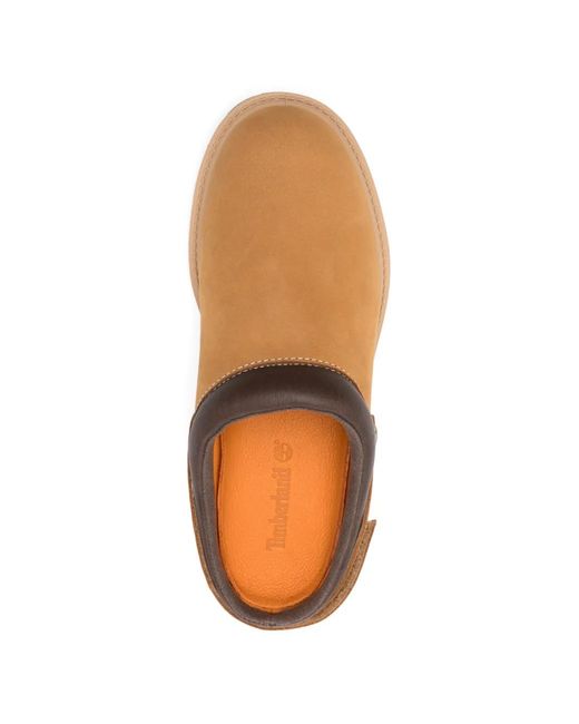 Timberland White Round Logo Mules