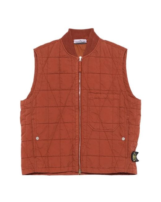 Stone Island Orange Giubbotto Senza Maniche for men