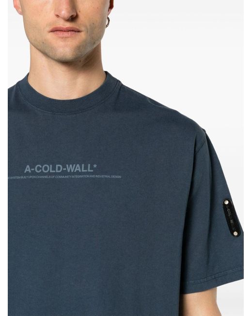 A_COLD_WALL* Blue Discourse Logo-print T-shirt for men