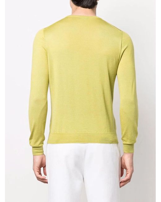 Barba Napoli Fein Gestrickter Pullover in Yellow für Herren