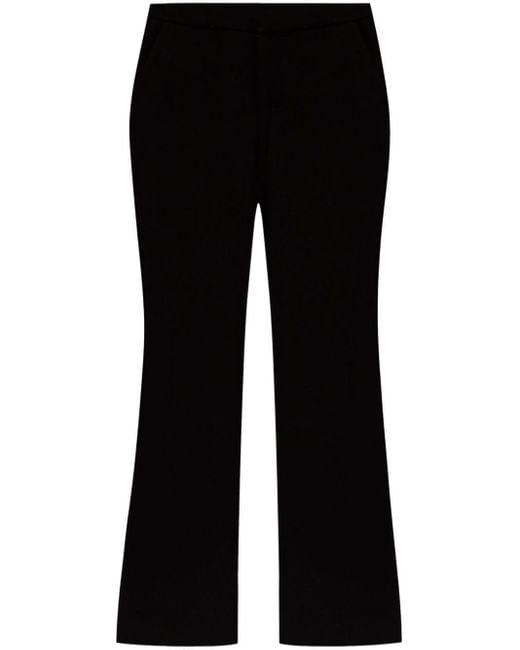 Pantalon en laine à coupe évasée Balmain en coloris Black