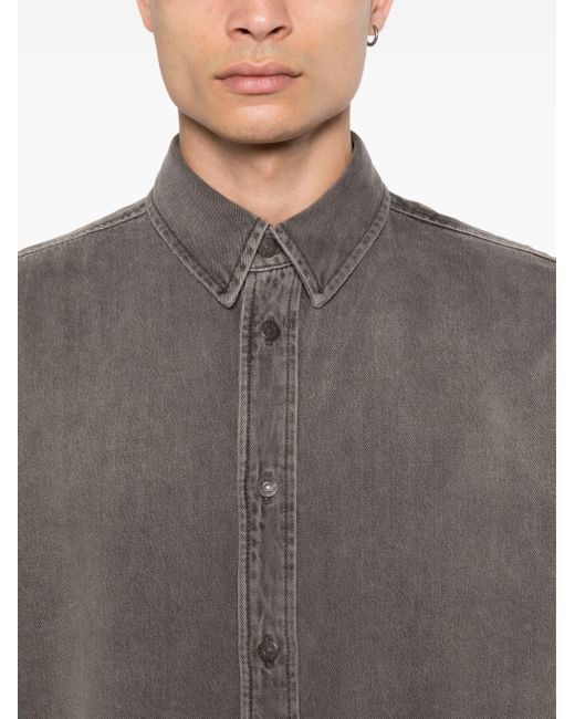 Camisa vaquera de manga larga Acne de color Gray