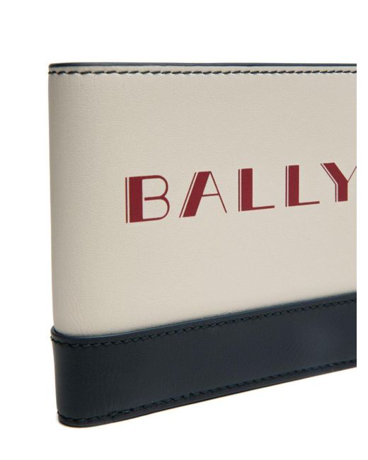 Bally White Logo-lettering Leather Wallet for men