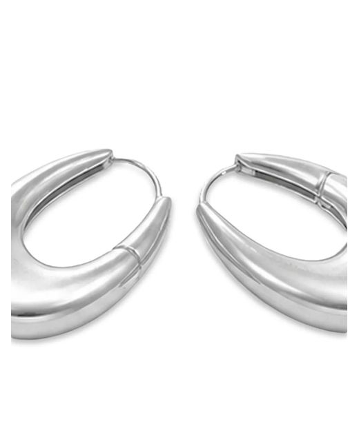 Yoj Brown Midi Eclipse Hoop Earrings