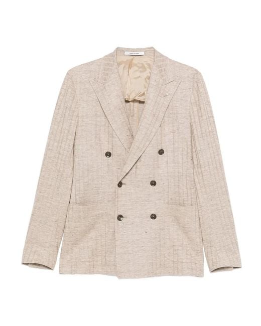 Tagliatore Natural Double-Breasted Blazer for men