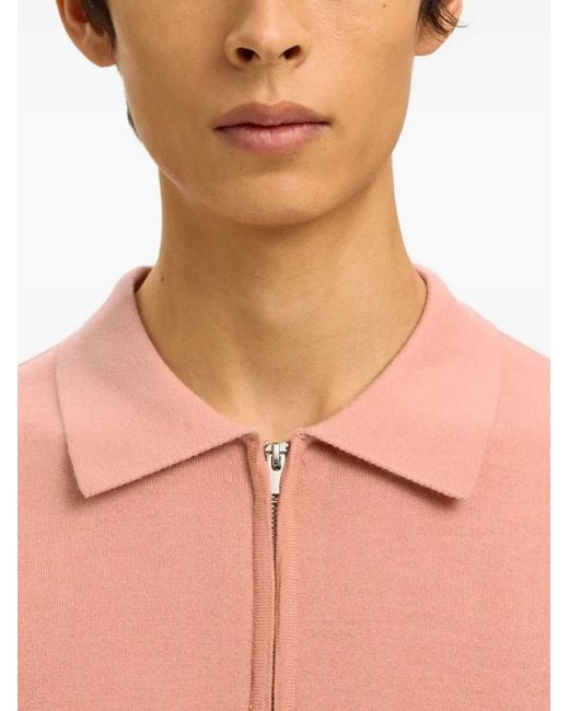 Polo Zippé SELECTED pour homme en coloris Pink