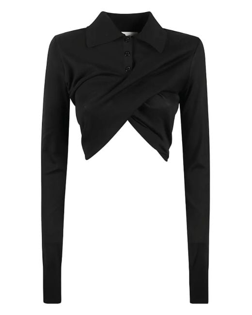 Max Mara Polo-neck Crossover Sweater Black