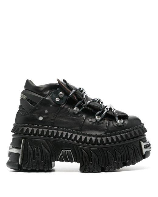 Vetements X New Rock Leather Sneakers in het Black