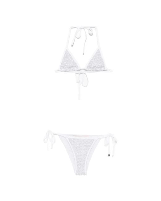 Circus Hotel White Sequin-Embellished Bikini