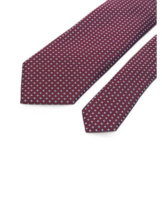 Zegna Purple Micro-Patterned Silk Tie for men