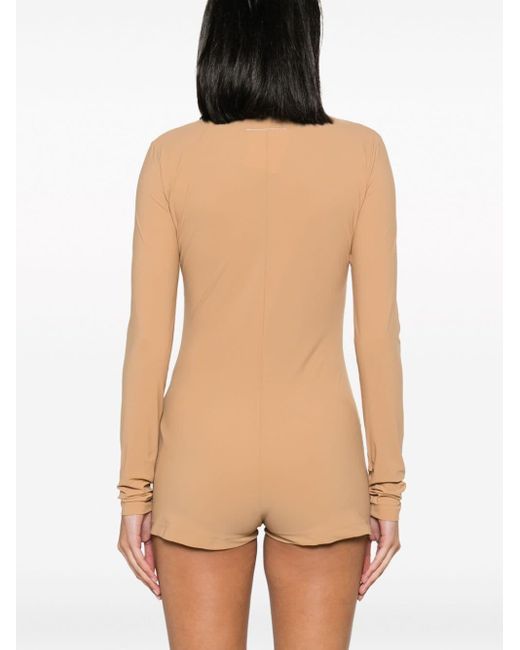 MM6 Maison Margiela off-shoulder semi-sheer Bodysuit - Farfetch