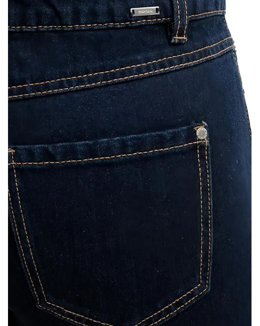Morgan Blue Cuffed-Hem Jeans