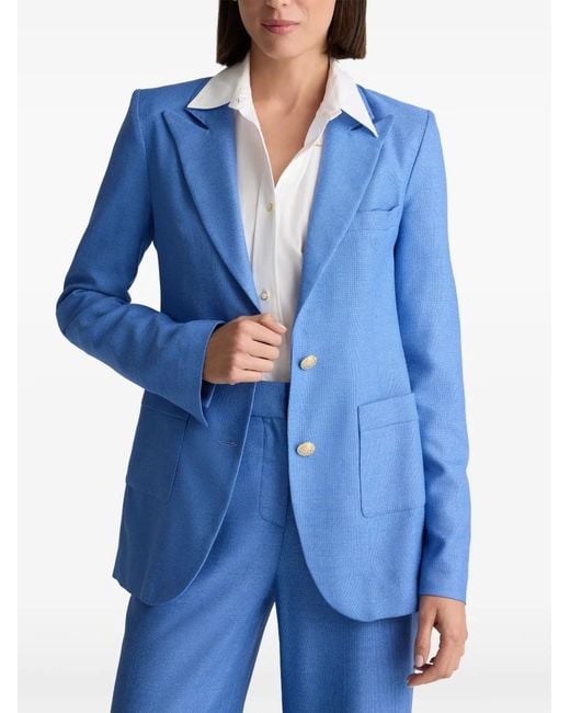 St. John Blue Long Sleeve Suiting Jacket