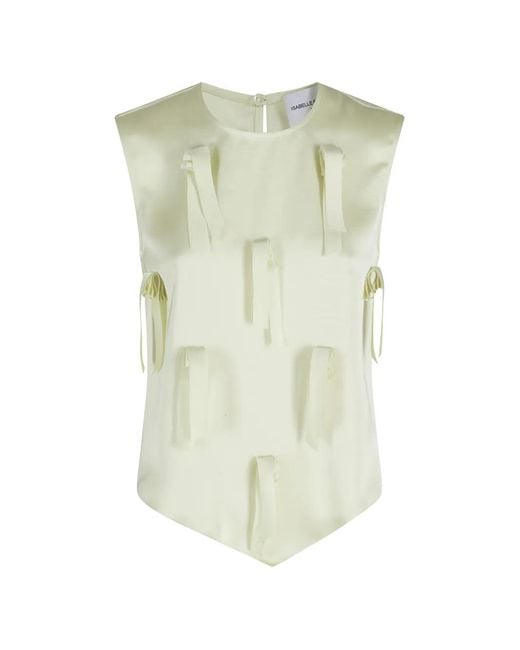 Isabelle Blanche White Bow-Embellished Top