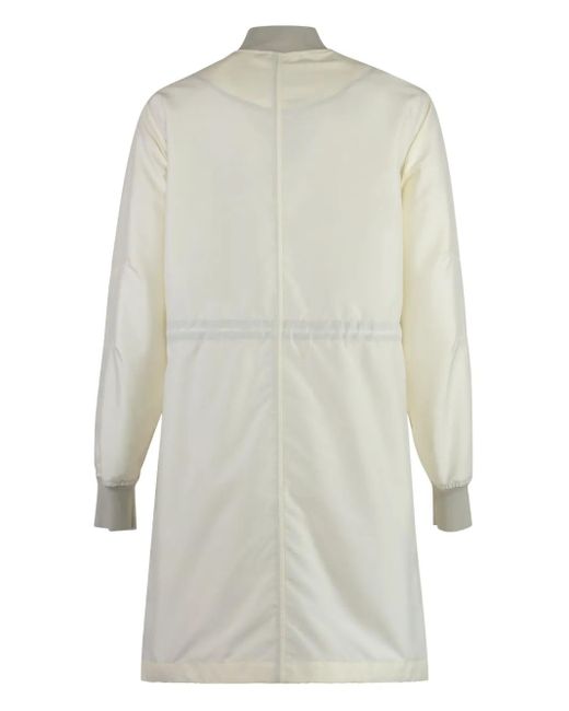 Moorer White Drawstring Zip-Fastening Coat