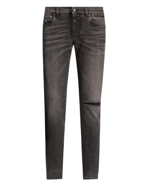 メンズ Dolce & Gabbana ダメージ ジーンズ Gray