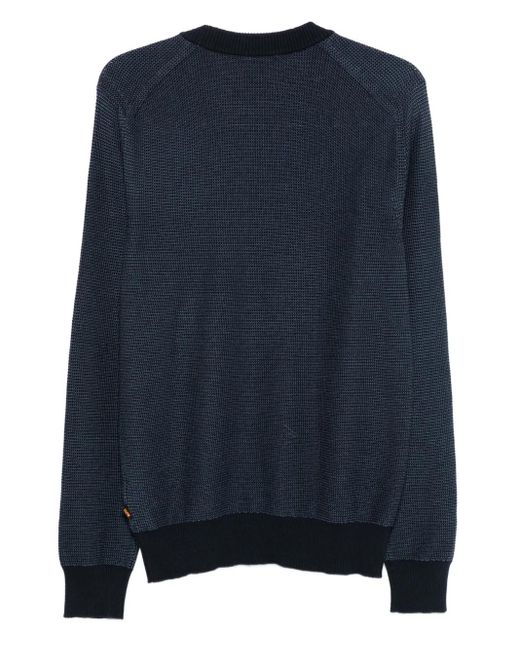 Boss Blue Crew-Neck Sweater for men