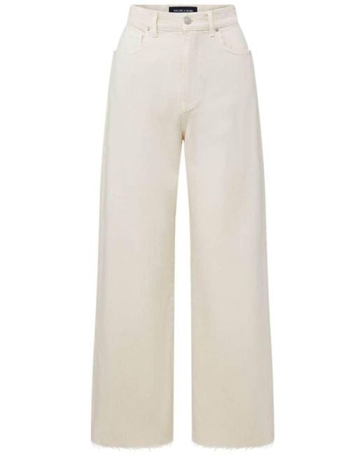 Veronica Beard White Weite Taylor Cropped-Taillenjeans