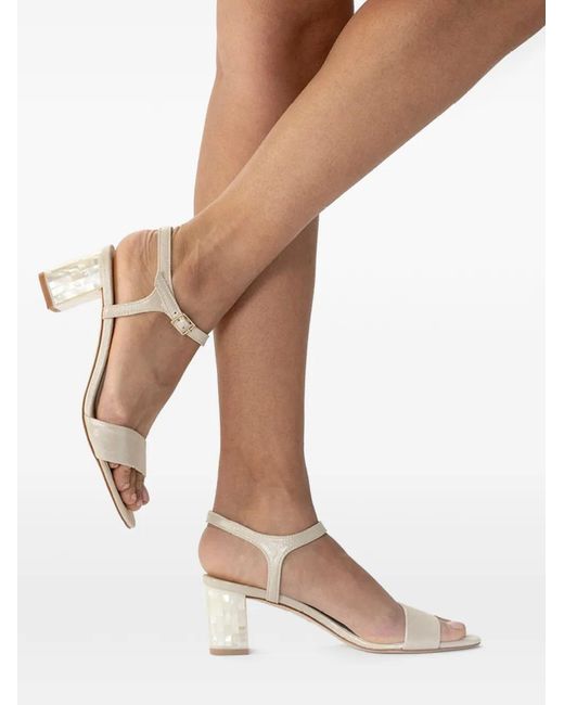 freya rose White Martina Midi Block-Heel Sandals