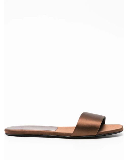 Loulou de Saison Brown Stella Satin Sandals