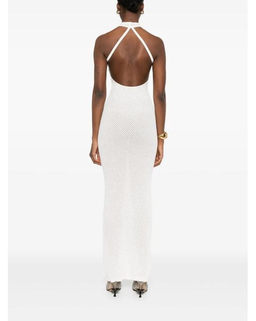Robe En Maille À Coupe Longue Laneus en coloris White