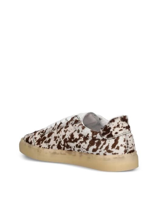 COPENHAGEN White Patterned Lace-Up Sneakers