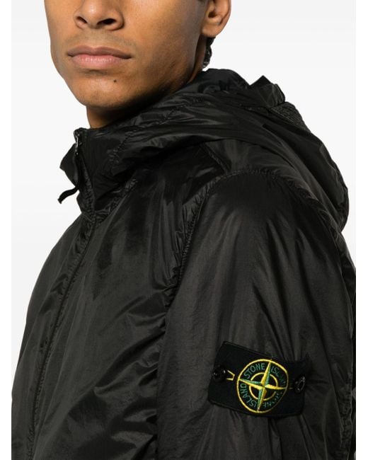 Stone Island Black Primaloft Hooded Jacket for men