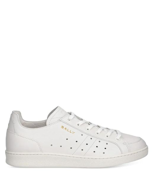 Bally White Perforated Leather Sneakers for men