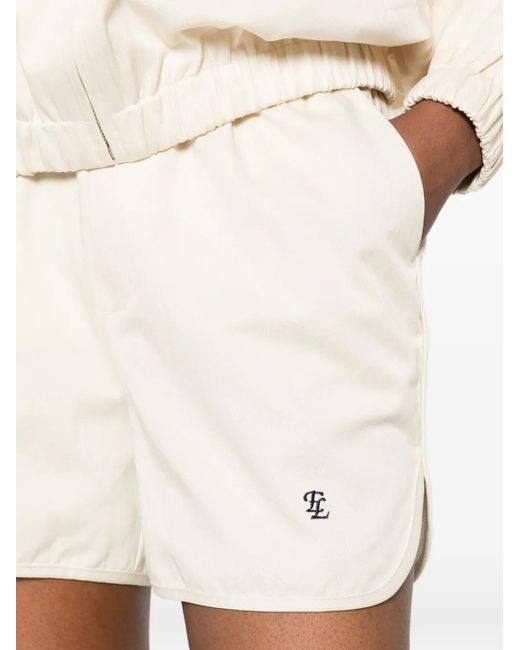 ELEH White Logo-Embroidered Shorts