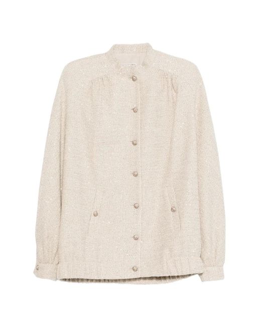 Alessandra Rich White Veste À Boutons Décoratifs