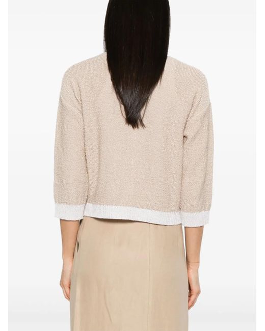 Peserico Natural Cardigan Mit Pailletten