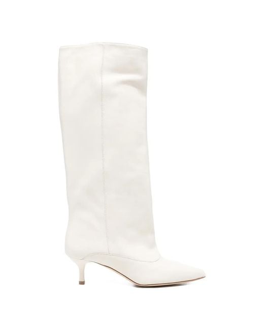 GISÉL MOIRÉ White Lory Pointed-Toe Boots