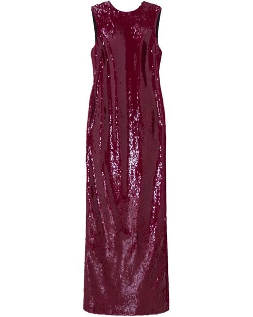 16Arlington Red Sequin-Embellished Sleeveless Gown