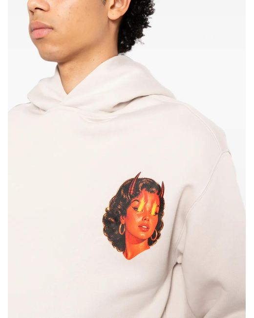 Melt White Graphic-Print Hoodie for men
