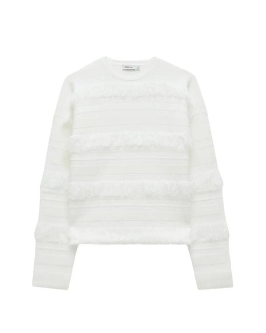 Jersey Carrick Con Flecos Jonathan Simkhai de color White