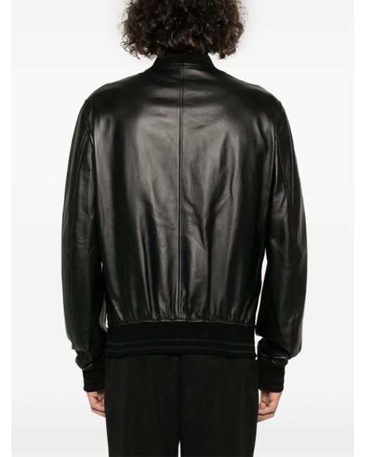 Tagliatore Black Justin Leather Jacket for men