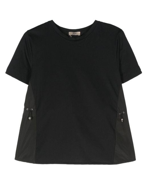 Herno Black T-shirt With Drawstring Clothing