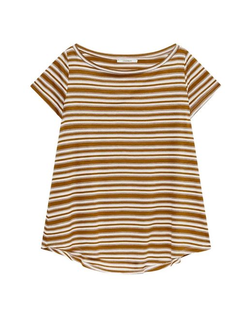 Maliparmi Natural Boat-Neck Striped T-Shirt