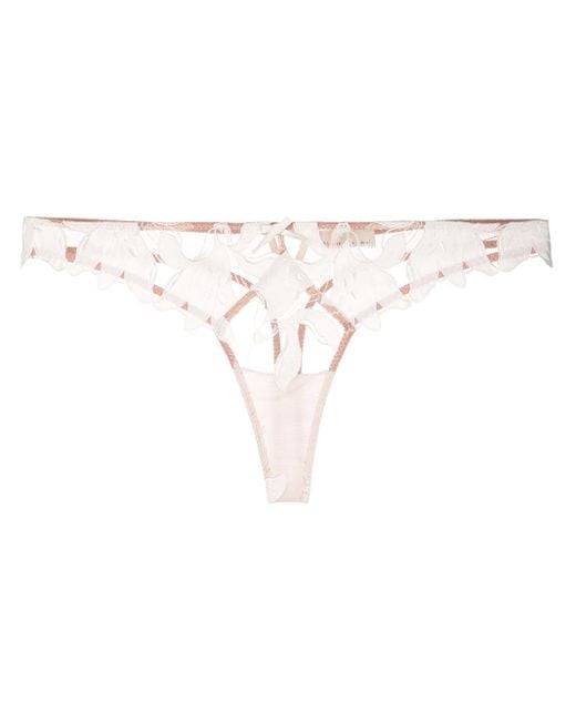 Fleur du Mal Natural Lily Lace Thong