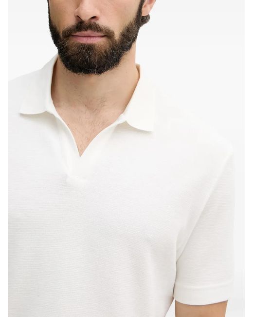 Marc O' Polo White V-Neck Textured-Finish T-Shirt for men