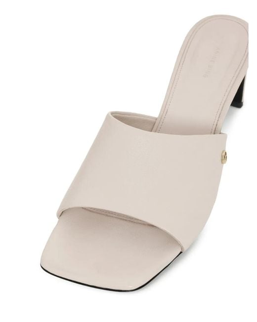 Anine Bing White Jayden Logo-Detail Mules