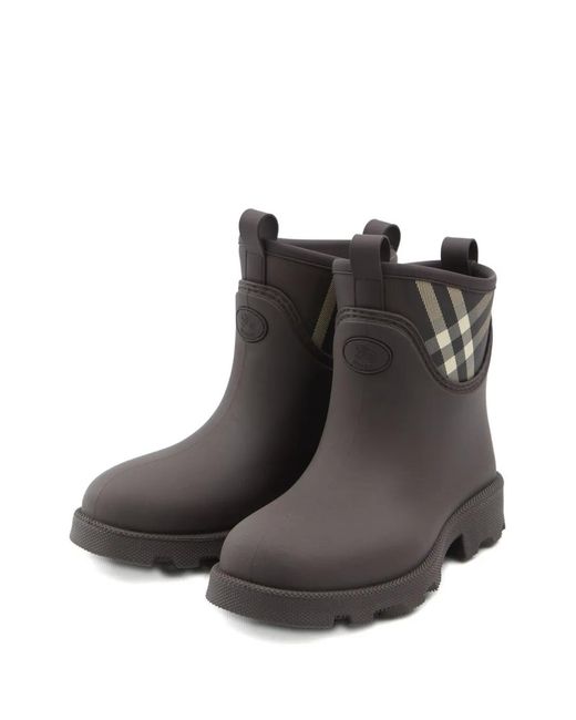 Burberry Black Rubber Marsh Stamp Low Boots