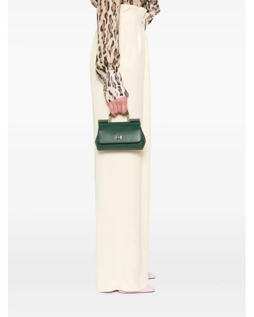Dolce & Gabbana Green Sicily Small Leather Handbag