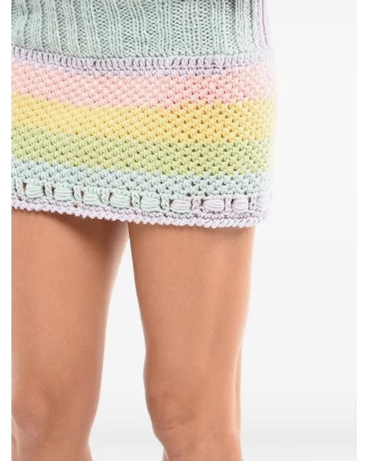 Matimì Blue Aran-Knit Wool Mini Skirt