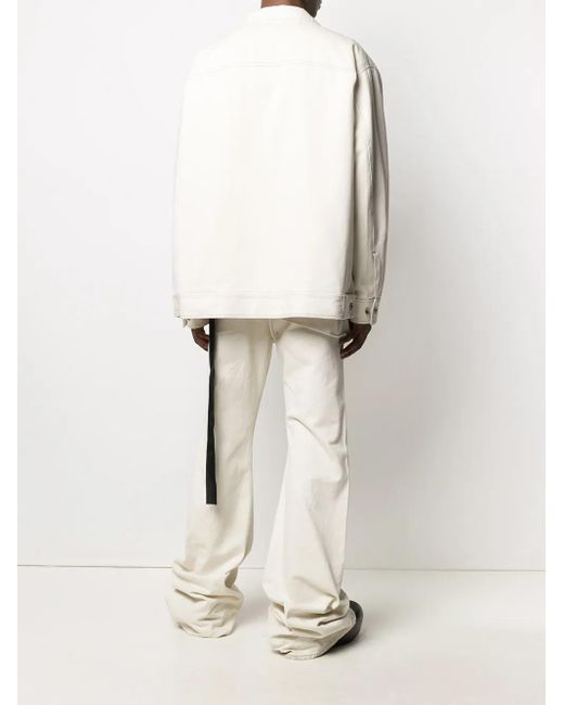 Rick Owens White Jumbo Worker Jacket for men