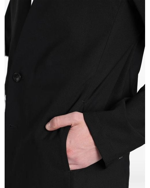 Attachment Black Collarless Single-Breasted Jacket for men