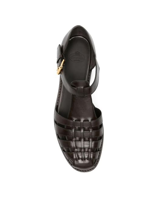 Church's White Kelsey Cage-Construction Leather Sandals
