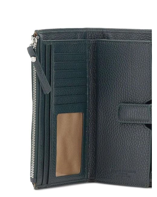 Gianni Chiarini Gray Dollaro Pebbled Leather Wallet