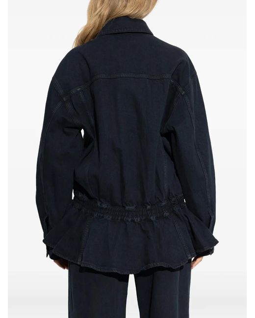 Agolde Blue Rubik Peplum Jacket