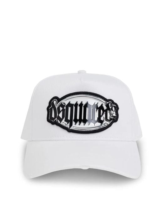 DSquared² White Logo-Patch Cap